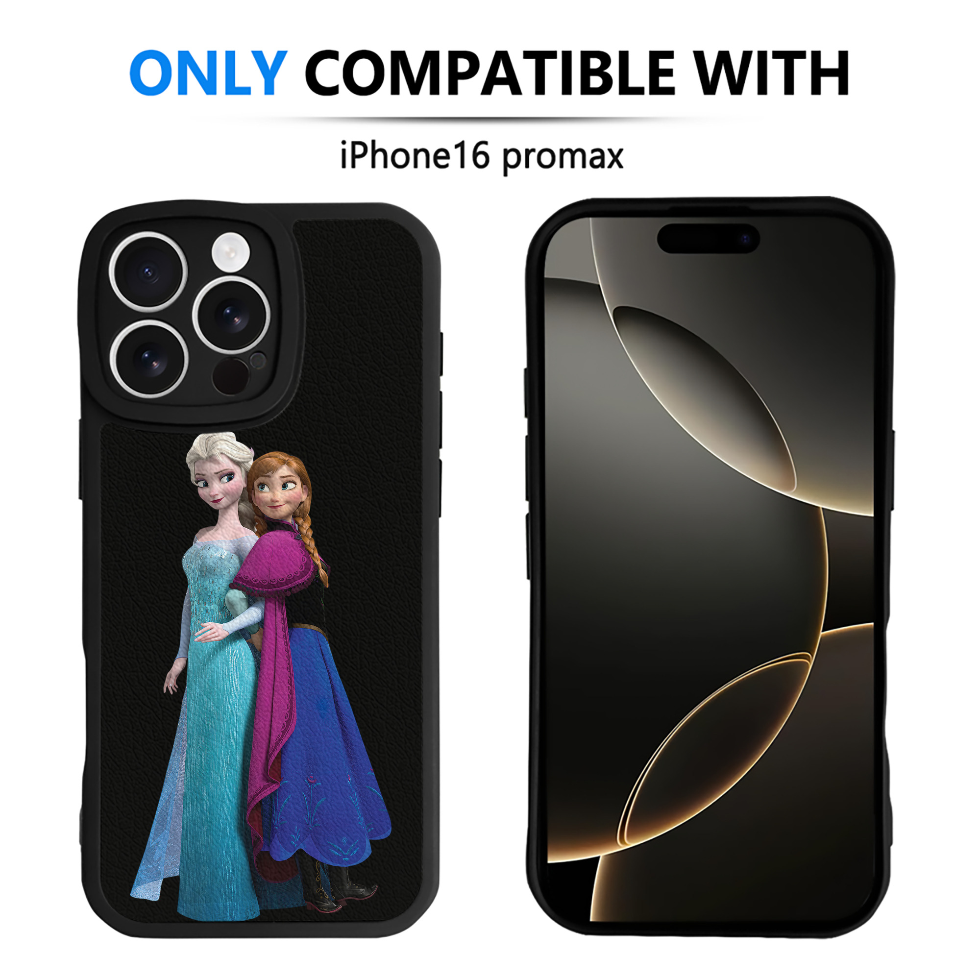 （画像用） アナと雪の女王 アンナ エルサ Frozen Anna Elsa 【iPhone 16シリーズ対応】シリコンスマホケース（レザー調） 材質：シリコン
